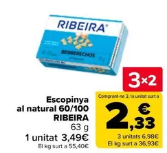 Oferta de Ribeira - Berberecho Al Natural 60/100 en Carrefour