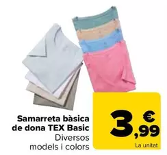 Oferta de Tex Basic - Camiseta Básica Mujer por 3,99€ en Carrefour