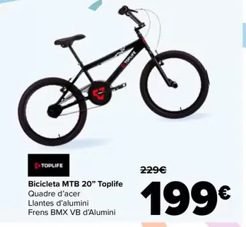 Oferta de Toplife - Bicicleta Mtb 20" por 199€ en Carrefour