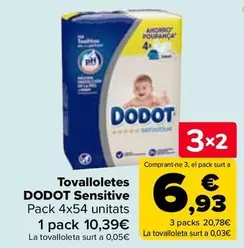 Oferta de Dodot - Toallitas  Sensitive en Carrefour