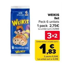 Oferta de Weikis - Leche en Carrefour