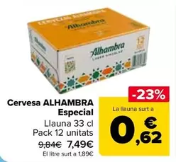 Oferta de Alhambra  - Cerveza Especial por 7,49€ en Carrefour