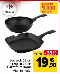 Oferta de Carrefour Home - Set Wok + Grill  por 19,9€ en Carrefour