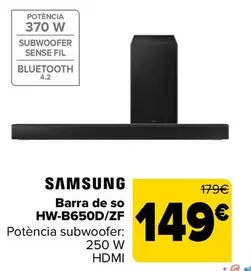 Oferta de Samsung - Barra De Sonido Hw-b650dzf por 149€ en Carrefour