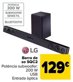 Oferta de Lg - Barra De Sonido Sqc2 por 129€ en Carrefour