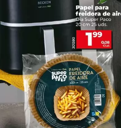 Oferta de Dia Super Paco - Papel Para Freidora De Aire  por 1,99€ en Dia