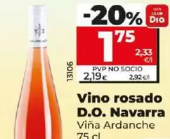 Oferta de Viña Ardanche - Vino Rosado D.O. Navarra  por 1,75€ en Dia