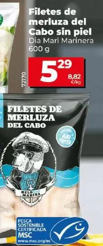 Oferta de Dia Mari Marinera - Filetes De Merluza Del Cabo Sin Piel por 5,29€ en Dia