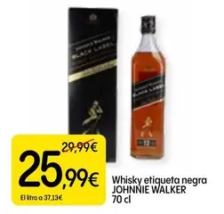 Oferta de Johnnie Walker - Whisky Etiqueta Negra por 25,99€ en Dialprix