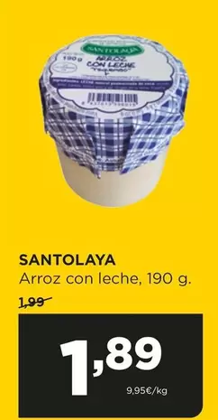 Oferta de Santolaya - Arroz Con Leche por 1,89€ en Alimerka