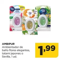 Oferta de Ambi Pur - Ambientador De Bano Flores Elegantes/ Tatami Japones O Sevilla por 1,99€ en Alimerka