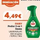 Oferta de Fairy - Poder 3 En 1 Limon por 4,49€ en Hiperber