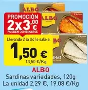Oferta de Albo - Sardinas Variedades por 2,29€ en Hiperber