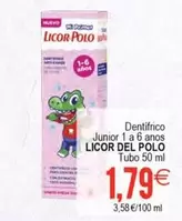 Oferta de Licor Del Polo - Dentifrico Junior 1 A 6 Anos  por 1,79€ en Supermercados Aquí
