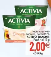 Oferta de Activia - Iogur Cremoso Cremose Sabores, Normal/0% por 2€ en Supermercados Aquí