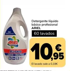 Oferta de Ariel - Detergente Líquido Básico Profesional por 10,95€ en Supeco