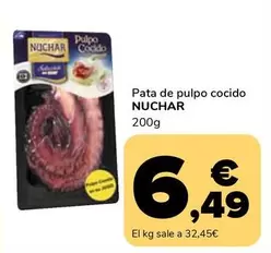 Oferta de Nuchar - Pata De Pulpo Cocido por 6,49€ en Supeco