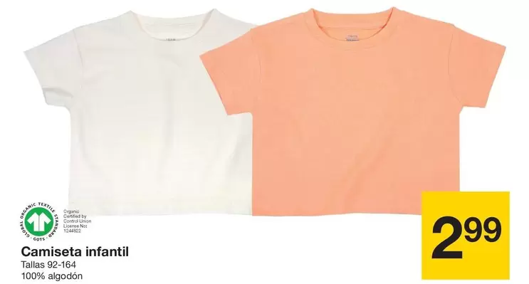 Oferta de Camiseta Infantil por 2,99€ en ZEEMAN