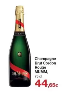 Oferta de Mumm - Champagne Brut Cordon Rouge por 44,65€ en Hipercor