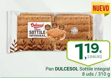 Oferta de Dulcesol - Pan Sottile Integral por 1,19€ en Supermercados Dani