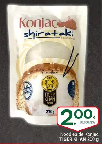 Oferta de Tiger khan - Noodles De Konjac por 2€ en Supermercados Dani