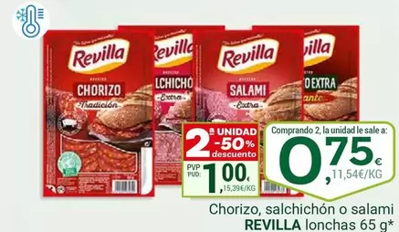 Oferta de Revilla - Chorizo, Salchichon O Salami por 2,5€ en Supermercados Dani