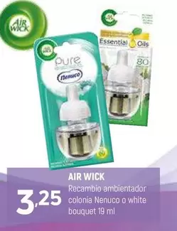 Oferta de Air Wick - Recambio Ambientador Colonia Nenuco O White Bouquet por 3,25€ en Coviran