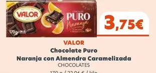 Oferta de Valor - Chocolate Puro Naranja Con Almendra Caramelizada por 3,75€ en Coviran