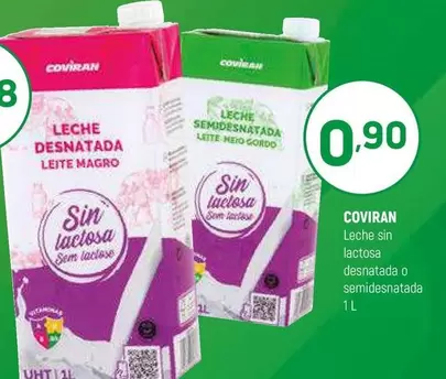 Oferta de Coviran - Leche Sin Lactosa Desnatada O Semidesnatada por 0,9€ en Coviran
