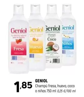 Oferta de Geniol - Champú Fresa, Huevo, Coco O Niños por 1,85€ en Coviran