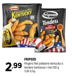 Oferta de Fripozo - Fingers Filet Pollastre Kentucky O Tenders Barbacoa I Mel por 2,99€ en Coviran