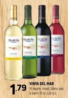 Oferta de Viña del Mar - Vi Negre, Rosat, Blanc Sec O Semi por 1,79€ en Coviran