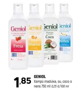 Oferta de Geniol - Xampu Maduixa, Ou, Coco O Nens por 1,85€ en Coviran
