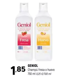 Oferta de Geniol - Champu Fresa O Huevo por 1,85€ en Coviran