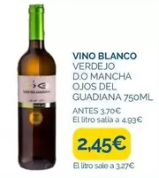 Oferta de Blanco - Vino  Verdejo D.o Mancha Ojos Del Guadiana por 2,45€ en Supermercados La Despensa