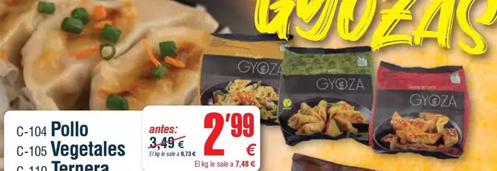 Oferta de Pollo Vegetales por 2,99€ en Abordo