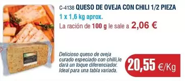 Oferta de Ideal - Queso De Oveja Con Chili por 20,55€ en Abordo