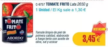 Oferta de Abordo - Tomate Frito por 3,45€ en Abordo