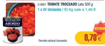 Oferta de Abordo - Tomate Troceado por 0,7€ en Abordo