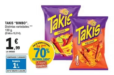 Oferta de Bimbo - Takis por 1,99€ en E.Leclerc