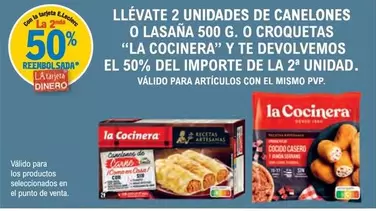 Oferta de La Cocinera - Llévate 2 Unidades De Canelones O Lasaña 500 G. O Croquetas en E.Leclerc