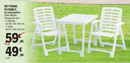 Oferta de Set Picnic Plegable por 49,95€ en E.Leclerc
