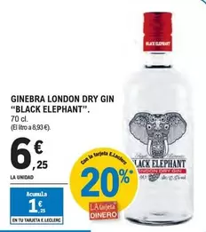Oferta de Black Elephant - Ginebra London Dry Gin por 6,25€ en E.Leclerc