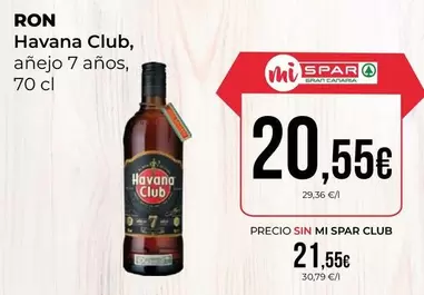Oferta de Spar - Havana Club, Añejo 7 Años por 20,55€ en SPAR Gran Canaria