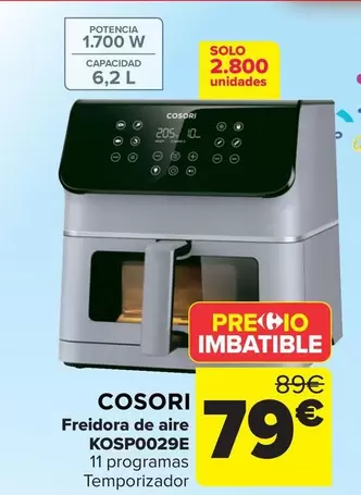 Oferta de Cosori - Freidora De Aire Kosp0029e por 79€ en Carrefour