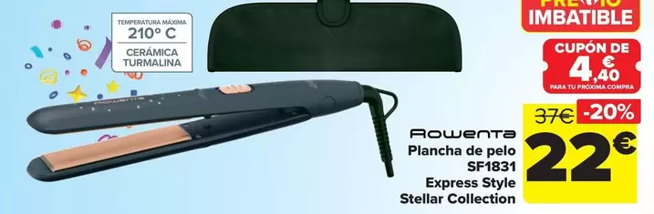 Oferta de Rowenta - Plancha De Pelo Sf1831  Express Style  Stellar Collection por 22€ en Carrefour