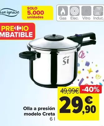 Oferta de San Ignacio - Olla A Presión Modelo Creta por 29,9€ en Carrefour