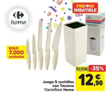 Oferta de Carrefour Home - Juego 5 Cuchillos  Con Tacoma   por 12,9€ en Carrefour