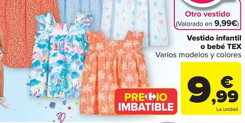 Oferta de Vestido Infantil  O Bebé Tex por 9,99€ en Carrefour