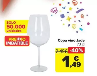 Oferta de Copa Vino Jade por 1,49€ en Carrefour
